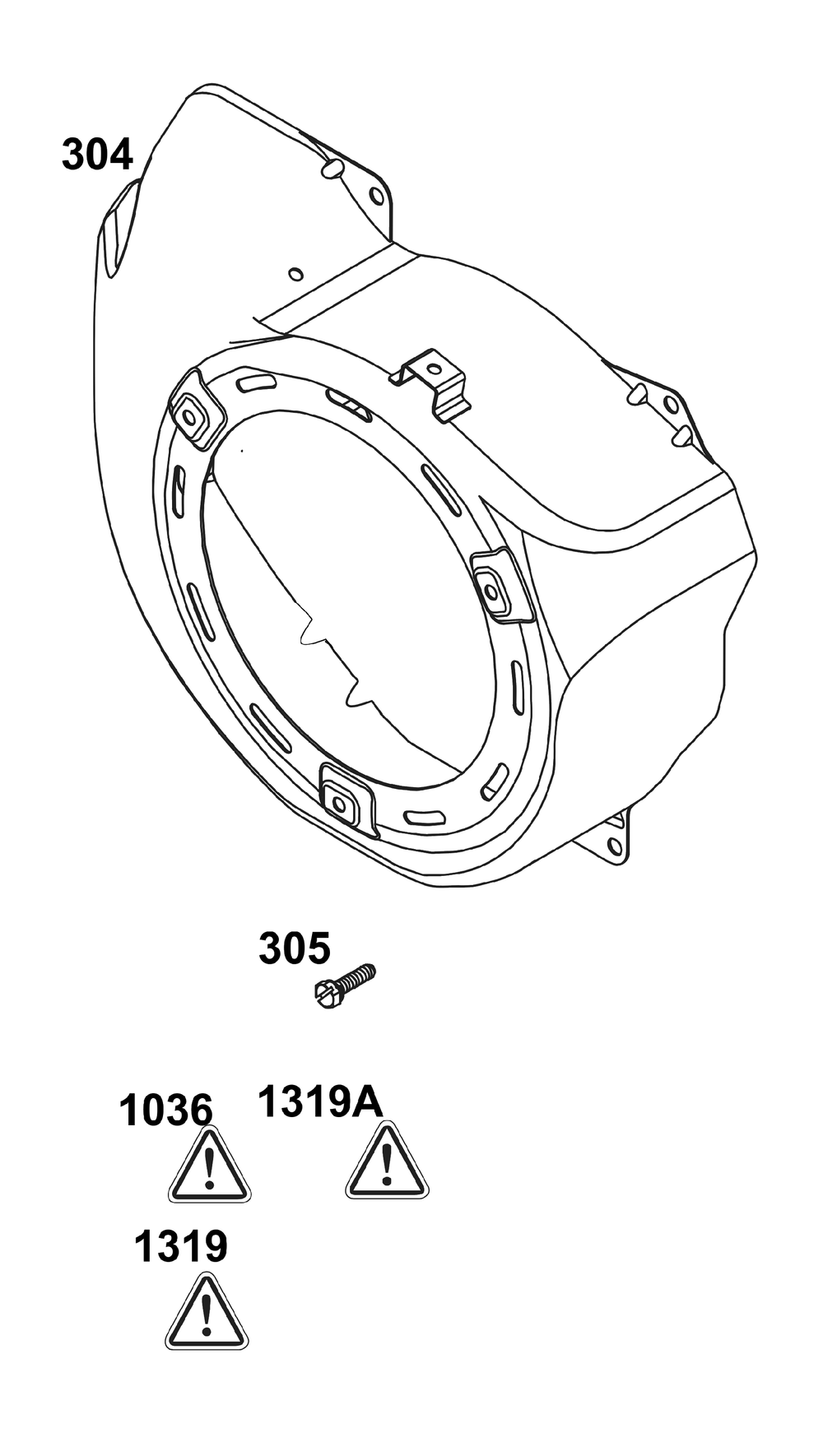 Blower Housing Group Diagram and Parts List for 25U135-0002-G1 200000 - 399999 Briggs and Stratton Engine